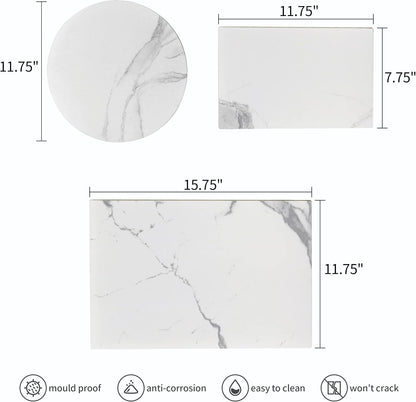 Murrey Home Glass Cutting Board Set for Kitchen Counter, Tempered Glass Chopping Boards Dishwasher Safe, Small Clear Countertop Tray, 16"x12"x2PC