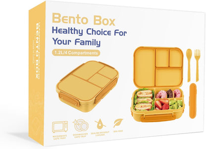 Amathley Lunch Box Kids,Bento Box Adult,Leakproof Lunch Containers for Adults/Kids/Toddler,1200ML-4 Compartments bento Lunch box with Utensil,Microwave & Dishwasher & Freezer Safe (Pink Berry)