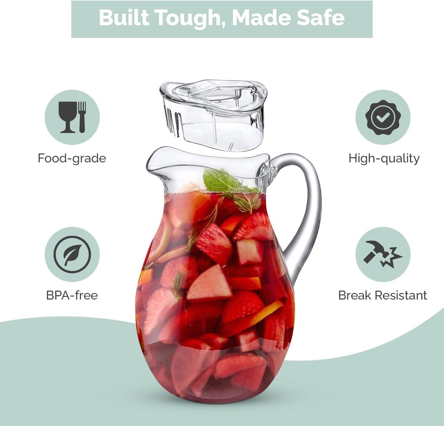 2 PACK 1.5 Gallon Drink dispenser, Glass Beverage Dispenser With Elegant Stand Stand, Drink Dispensers for Parties With Spigot 100% Leakproof. Perfect For Parties And Daily Use