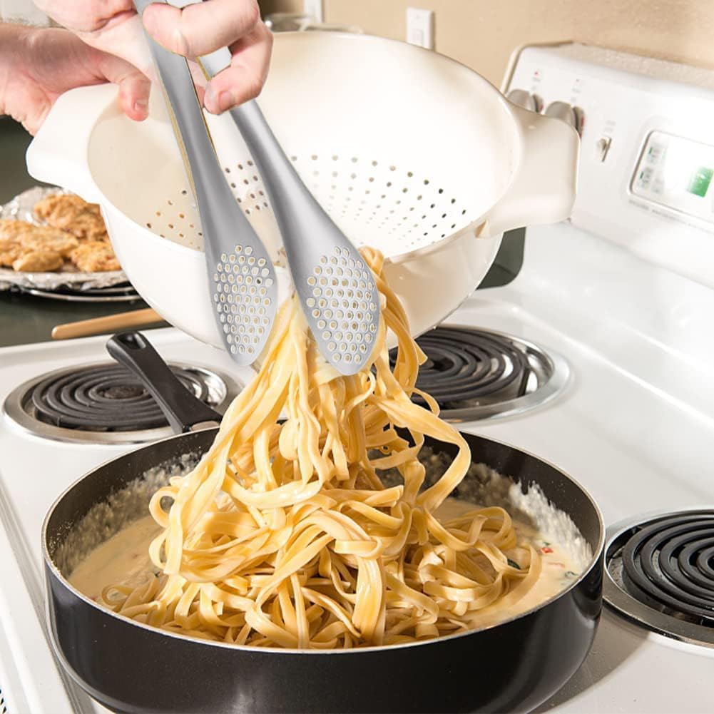 4 PCS Serving Tongs Black Tongs 9 Inch Serving Utensils Stainless Steel Serving Tongs for Salad Buffet Appetizer Dessert Tong for Food Parties, IAX-4B1-68