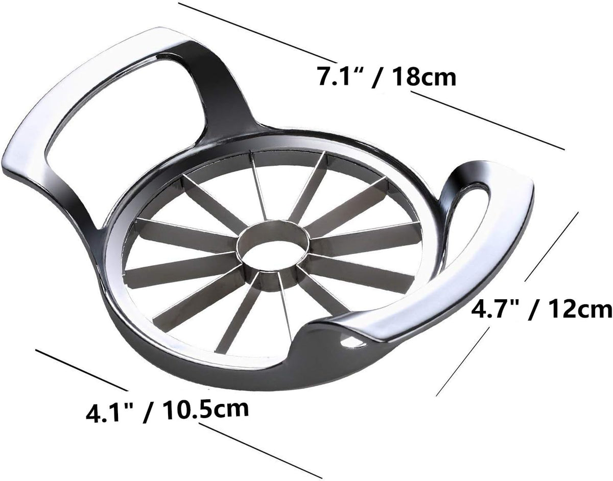 Stainless Steel Apple Slicer and Corer - FEITA 12 Blades Food Grade 304 Extra Large Heavy Duty Apple Cutter Divider up to 4 Inch Apples