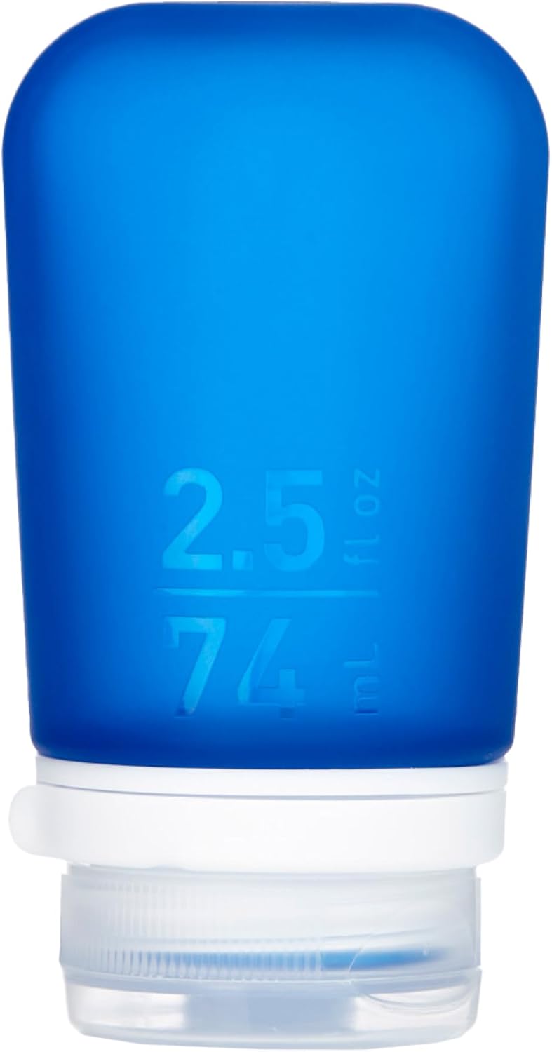 humangear GoToob+ (XL) | Refillable Silicone Travel Bottle | Locking Lid | Food-Safe Material | Blue, XL (6 fl.oz.; 177ml)