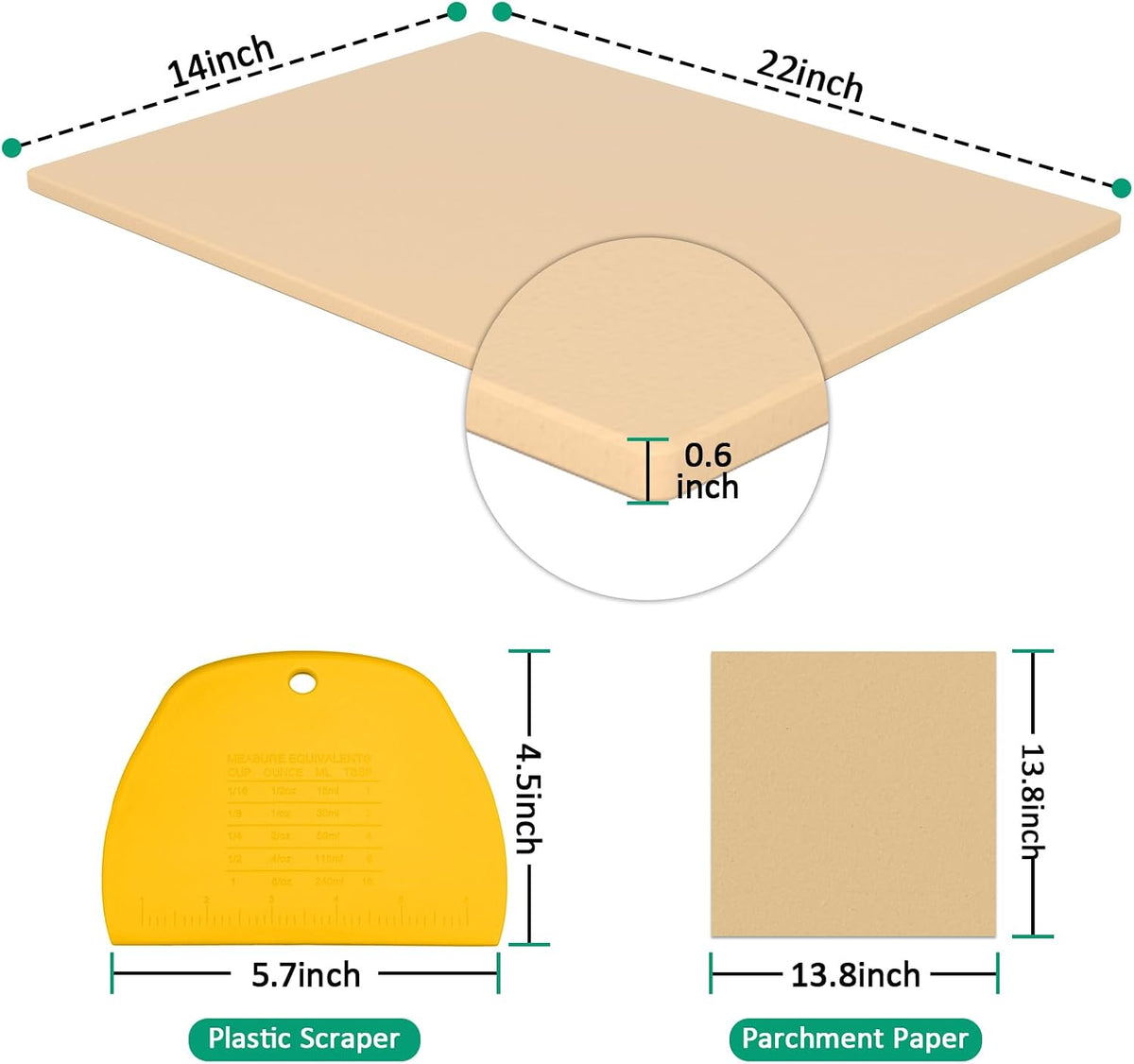 Extra Large Rectangular Pizza Stone 22" x 14",Baking Stone