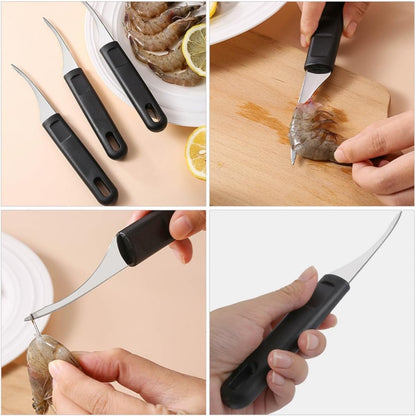 4pcs Shrimp Peeler with Ergonomic Handle Deveiner Tool Stainless Steel