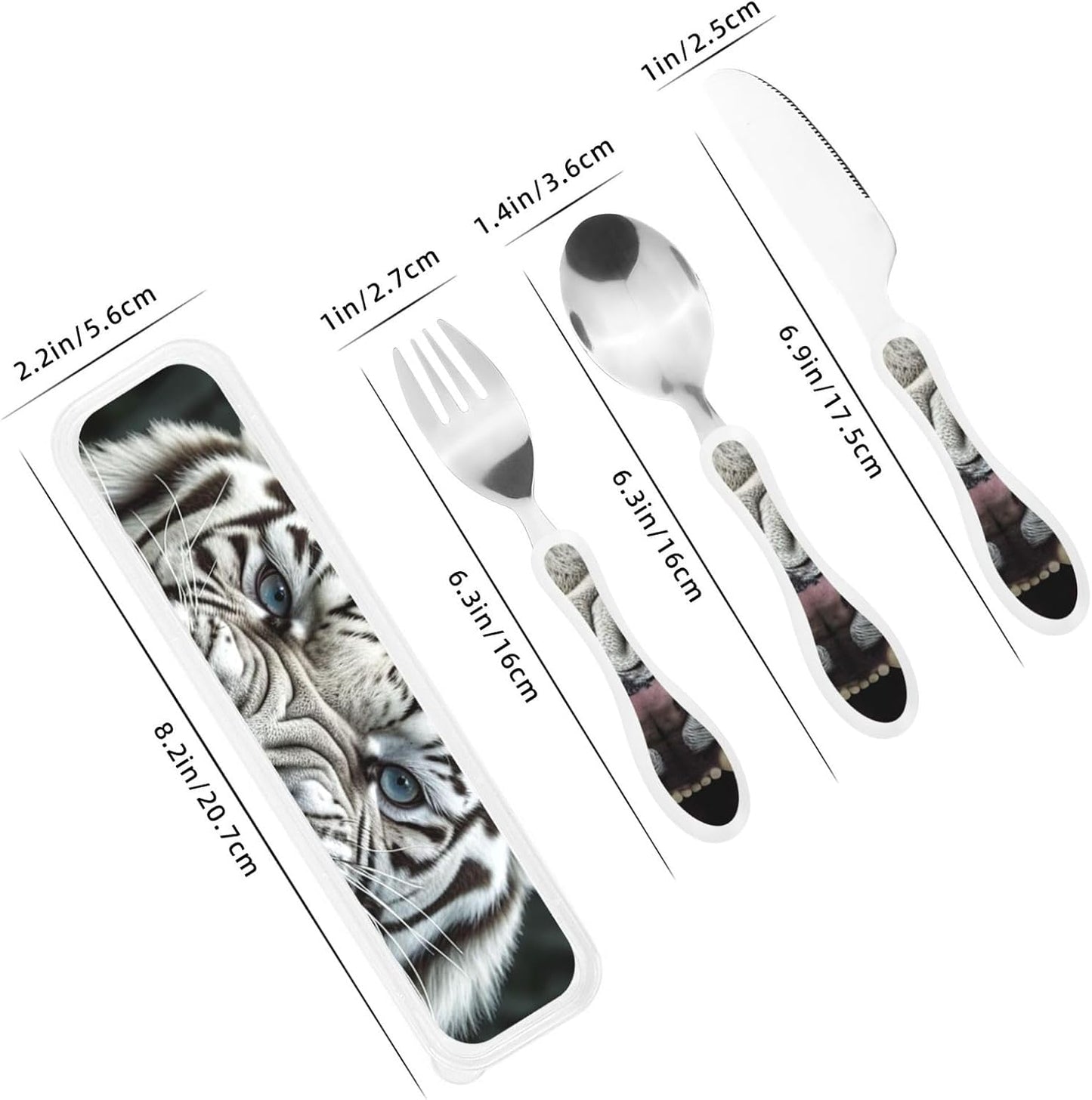 3-Piece Kids Silverware Set With Storage Case, Stainless Steel Reusable Children Safe Knife Spoon Fork Set Tropical Sunset Seaside Children Flatware Set For Kids Lunch Box