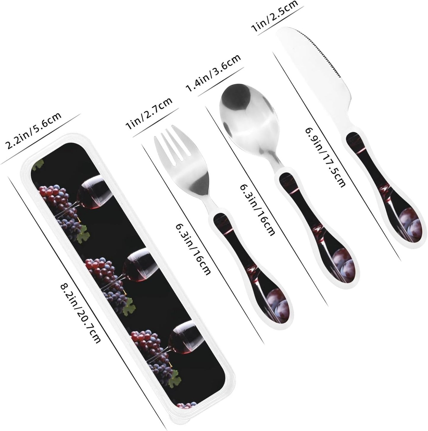 3-Piece Kids Silverware Set With Storage Case, Stainless Steel Reusable Children Safe Knife Spoon Fork Set Blue Active Girl Running Sunset Children Flatware Set For Kids Lunch Box - Colors A
