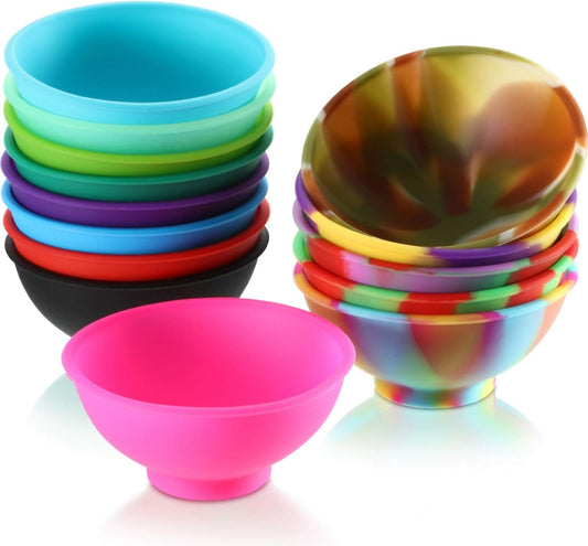 Boao 14 Pcs Mini Silicone Pinch Bowls 1.75 Ounce Small Dipping Ingredient Prep Bowls for Cooking Reusable Snack Serve Condiment Facial Mask Bowl for Sauce Nuts Appetizer DIY Craft