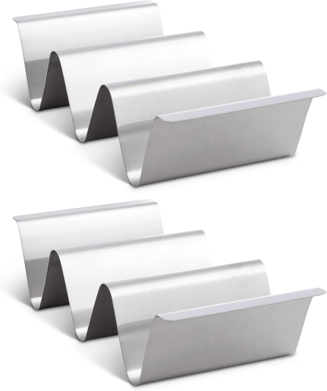 HIC Kitchen Taco Holder Stands, Stainless Steel, Set of 2