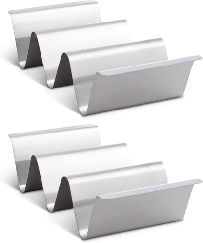 HIC Kitchen Taco Holder Stands, Stainless Steel, Set of 2