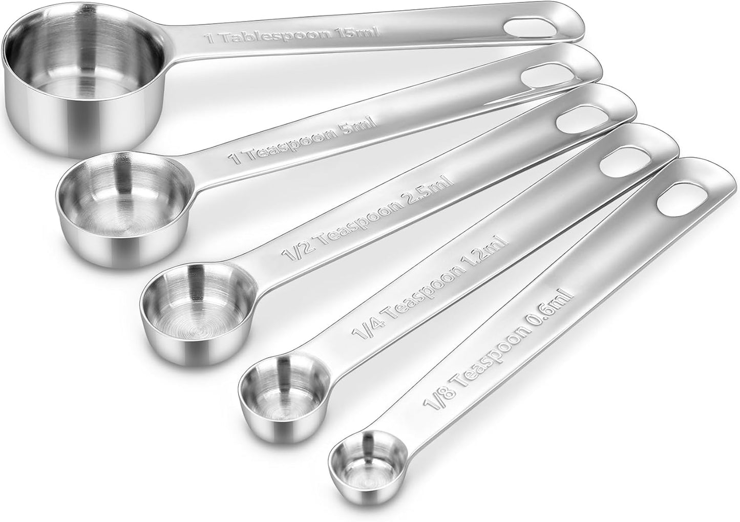KEAWELL Premium 10-Piece 18/10 Stainless Steel Measuring Cups ans Spoons Set – Durable, Stackable, Dishwasher Safe – Nesting Design for Baking & Cooking (Silver, Measuring Cups & Spoons)