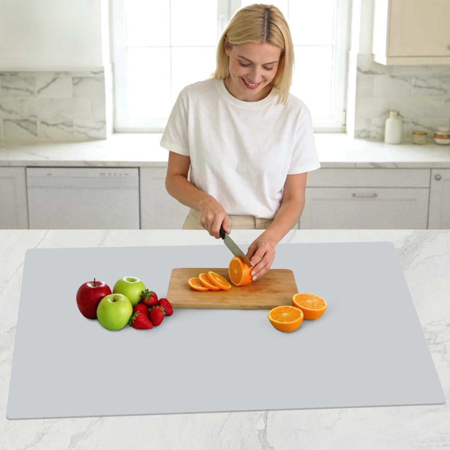 Extra Large Silicone Mat, 31.5x23.6 Inch Heat Resistant Mat for Kitchen Counter, Non Stick Silicone Baking Mat for Dough and Pastry, Thick Silicone placement Countertop Protector, Black countertop mat