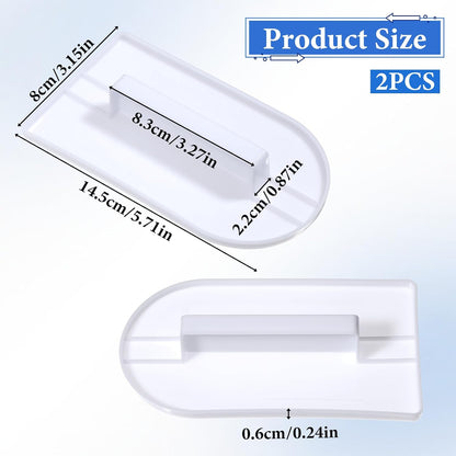 2Pcs Fondant Smoothing, 14.5 x 8 cm/5.7" x 3.1" Fondant Tools Plastic Cake Decorating Smoother & Polisher Cake Decorating Tools Cake Leveler for Smoothing Icing Decoration Sugar Craft (White)