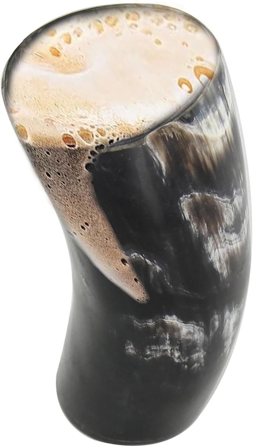 Armory Replicas™ 3-Piece Buffalo Drinking Horn Set – Handmade Natural Horn Cups with Earth Design, Viking Style Mead Ale Wine Cups for Feasts, Parties & Collectors