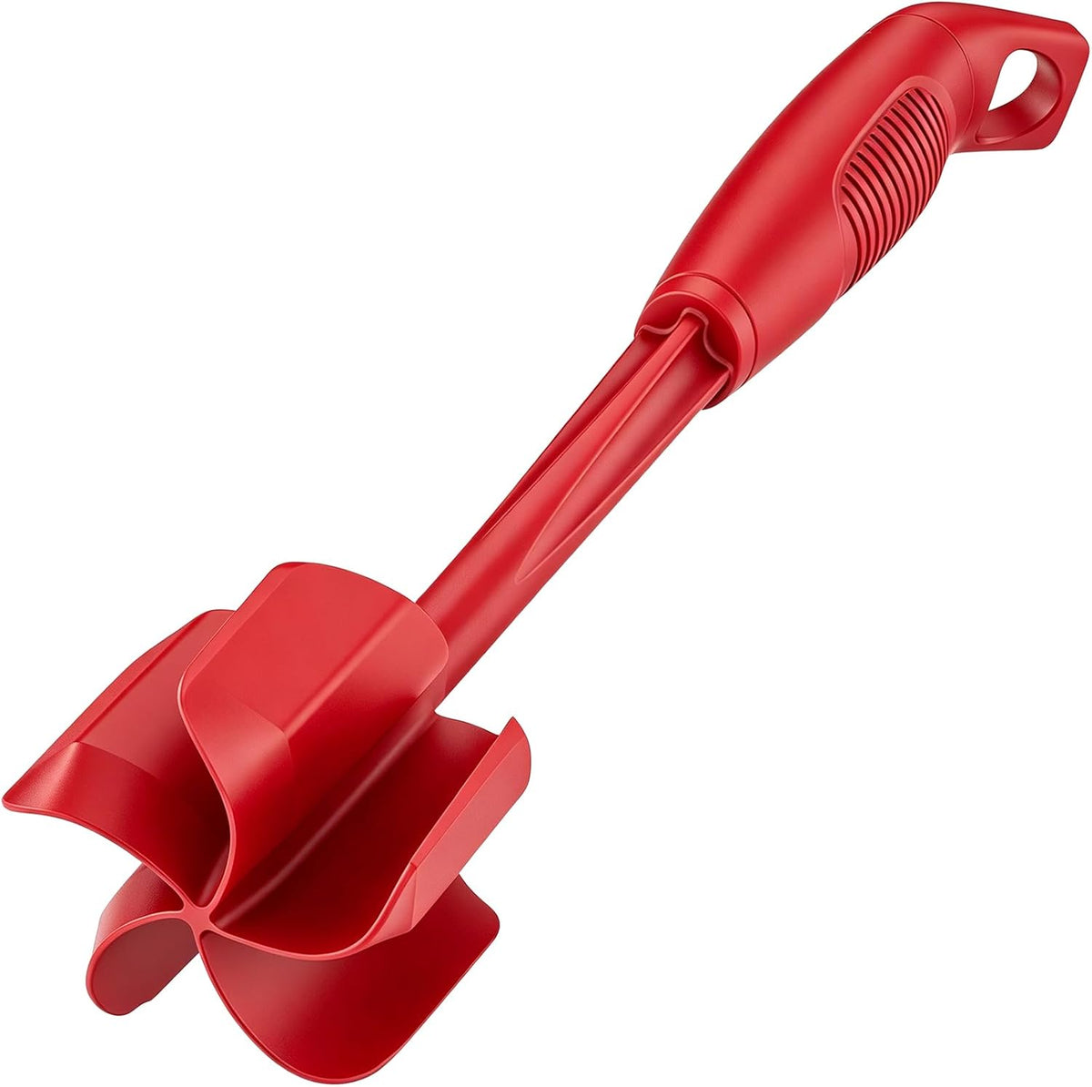 Ourokhome Meat Chopper and Potato Masher, Heat Resistant Nylon Ground Beef Smasher for Hamburger, 5 Curved Blades Nonstick Safe Mixer & Stirrer, Practical Kitchen Gadgets, Mint