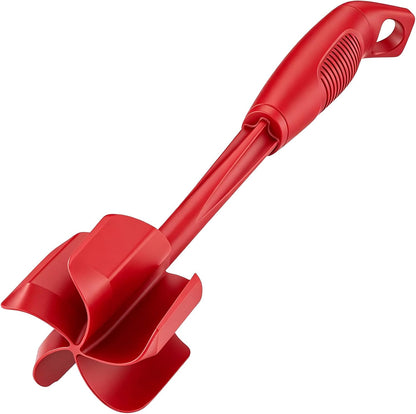 Ourokhome Meat Chopper and Potato Masher, Heat Resistant Nylon Ground Beef Smasher for Hamburger, 5 Curved Blades Nonstick Safe Mixer & Stirrer, Practical Kitchen Gadgets, Mint