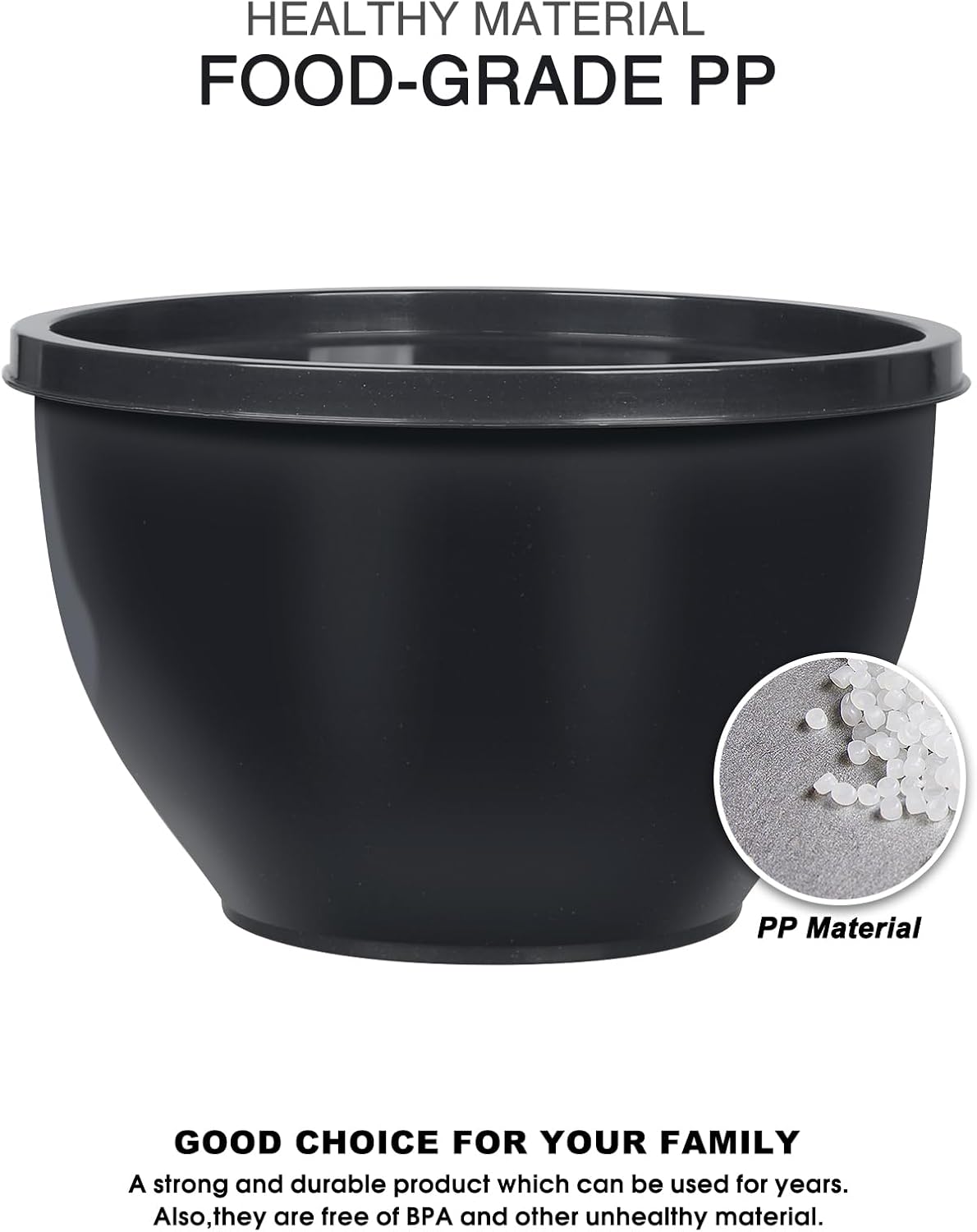 Greentainer Plastic Mixing Bowls with Lids Set for Kitchen, 5 Set Nesting Bowls for Mixing, Baking, Prepping, Cooking and Serving Food, Mixing Bowls Dishwasher, Microwave Safe
