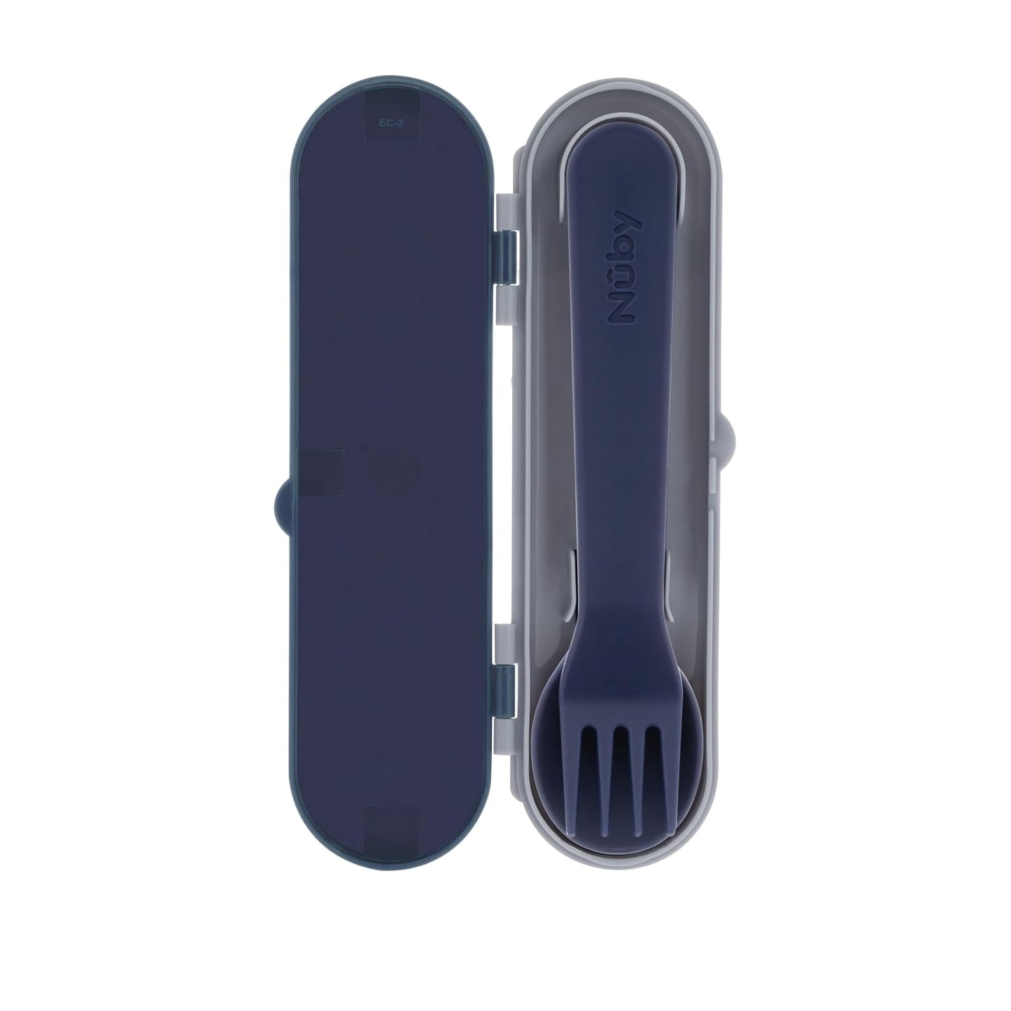 Nuby Toddler Utensils with Travel Case - Self-Feeding Fork & Spoon Set for Kids - Easy-to-Hold Training Utensils with Rounded Safe Edges for Independent Mealtime - Dinosaurs