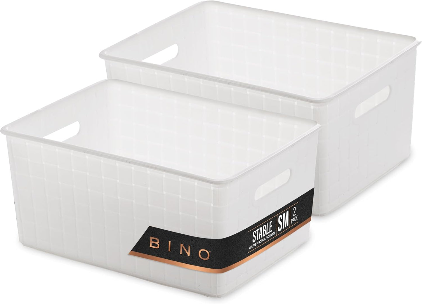 BINO | Plastic Storage Baskets Large - Black | THE STABLE COLLECTION | Multi-Use Storage | Rectangular Cabinet Organizer | Baskets For Organizing with Handles | Home Office Organization and Storage
