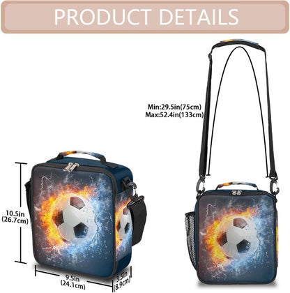 cfpolar Skull Skateboard Lunch Box for Boys Girls, Insulated Lunch Bags for Kids Reusable Mini Cooler Lunch Tote Lunchbox Thermal Meal Tote Kit with Shoulder Strap for Work School Picnic
