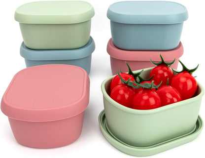 10oz(8pcs) Silicone Snack Containers Food Storage Containers, Reusable Small Snack Container with Lids, Stackable For Meal Prep,Fruit,Freezer