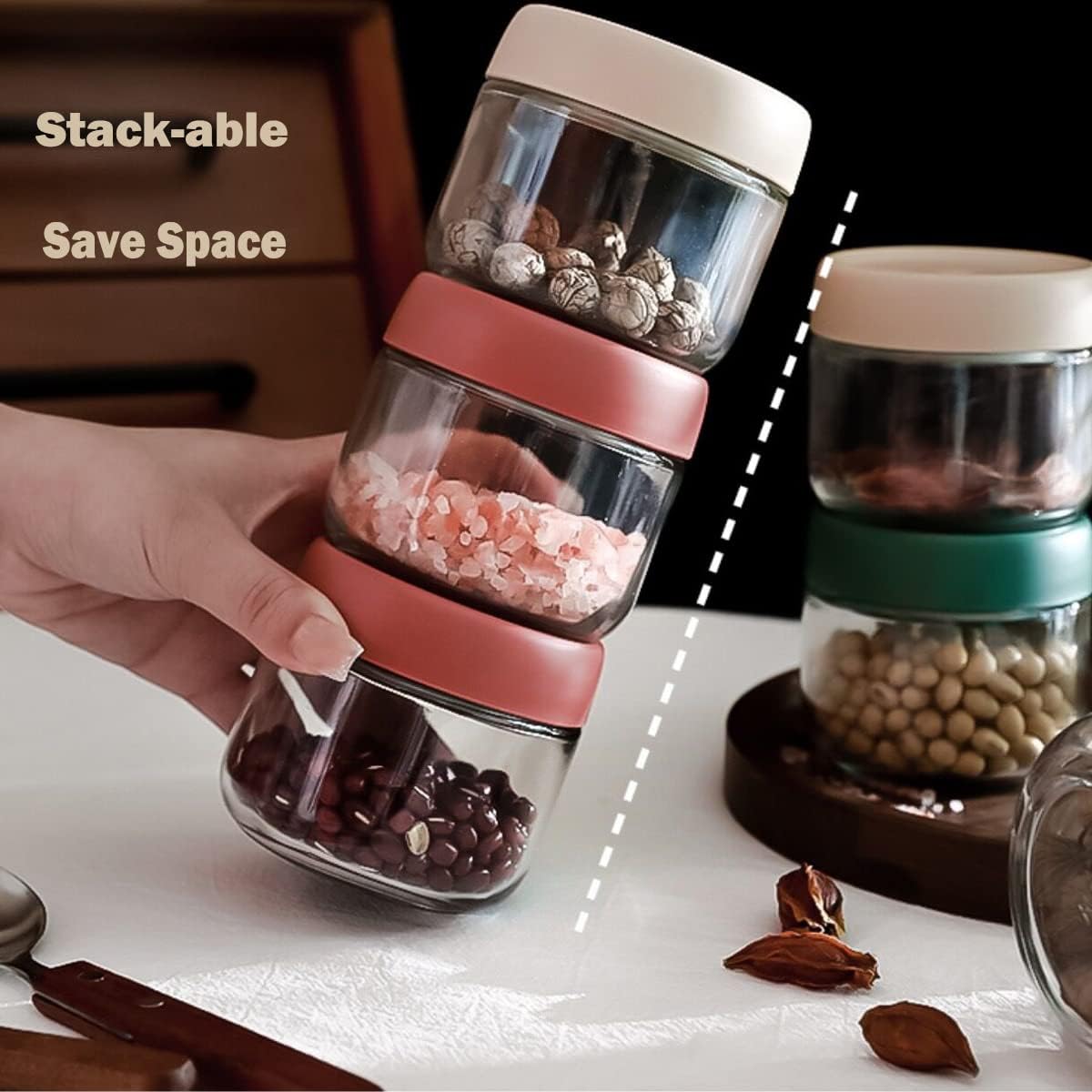 3Pack Overnight Oats Containers with Lids,10oz Glass Jar with Scew Lid,Salad Dressing Fruit Veggies Sauce Snacks Meal Prep Food Containers,Spice Jars,Wide Mouth Storage Containers