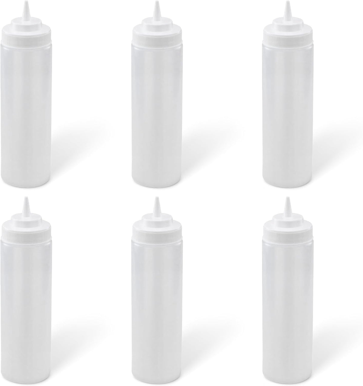Winco Wide Mouth Squeeze Bottles 24-Ounce, 6-Pack