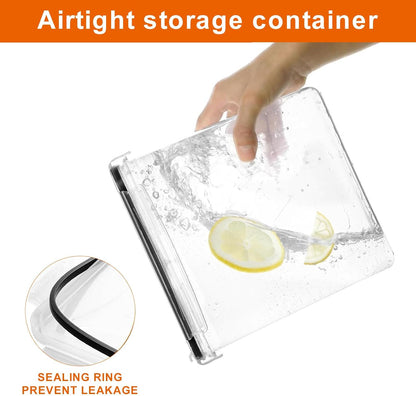 42pcs Airtight Containers, Clear Stackable Dry Food Storage | 42pk clear airtight containers with tight lids keep dry food fresh. Safe plastic, stackable for pantry kitchen storage