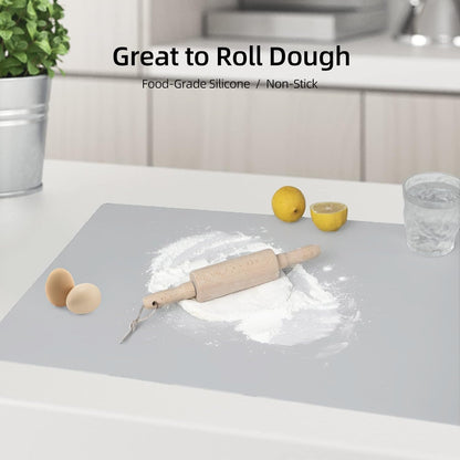 20 * 16” Silicone Protective Mats 2-Pack, Arts & Crafts Mats, Non-Stick Extra Large Pastry Baking Mats, Tabletop Protectors, Heat Resistant Countertop Protectors (Black)