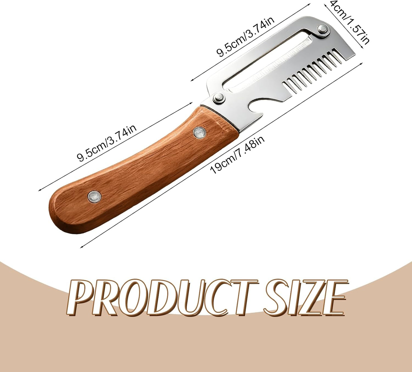 2026 Upgrade Vegetable Peeler With Wooden Handle, Stainless Steel Wide Blade Potato and Carrot Peeler, 3-in-1 Veggie Peeler With Scallion Shredder and Bottle Opener for Kitchen, Camping and Trave