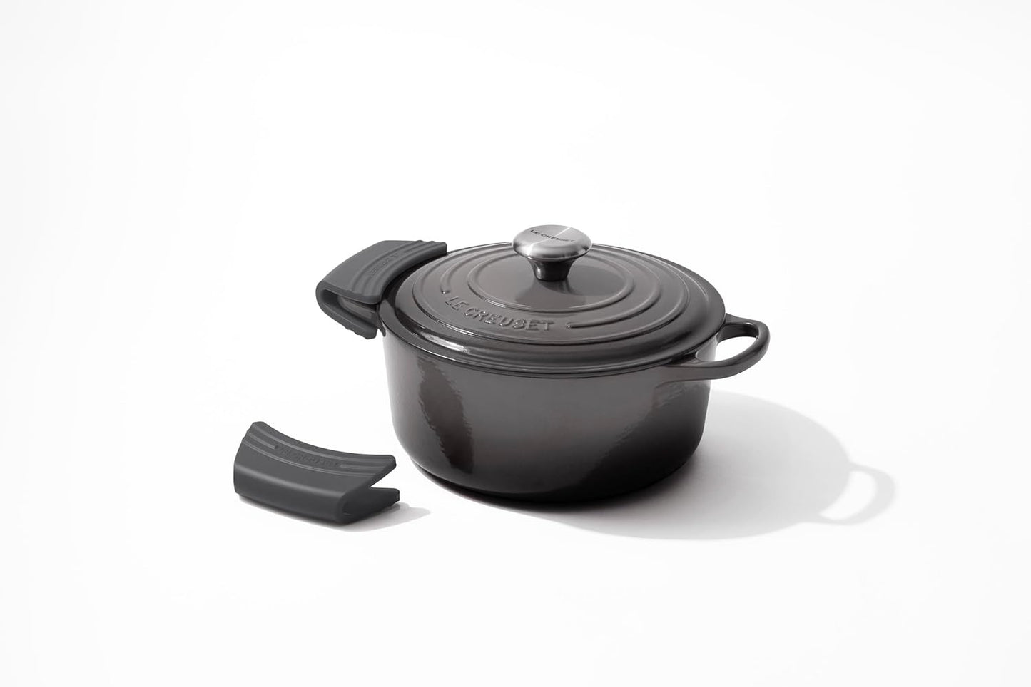 Le Creuset Silicone Set of 2 Handle Grips, 5" x 2 1/2" each, Black
