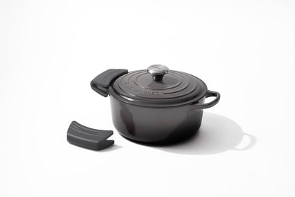 Le Creuset Silicone Set of 2 Handle Grips, 5" x 2 1/2" each, Black