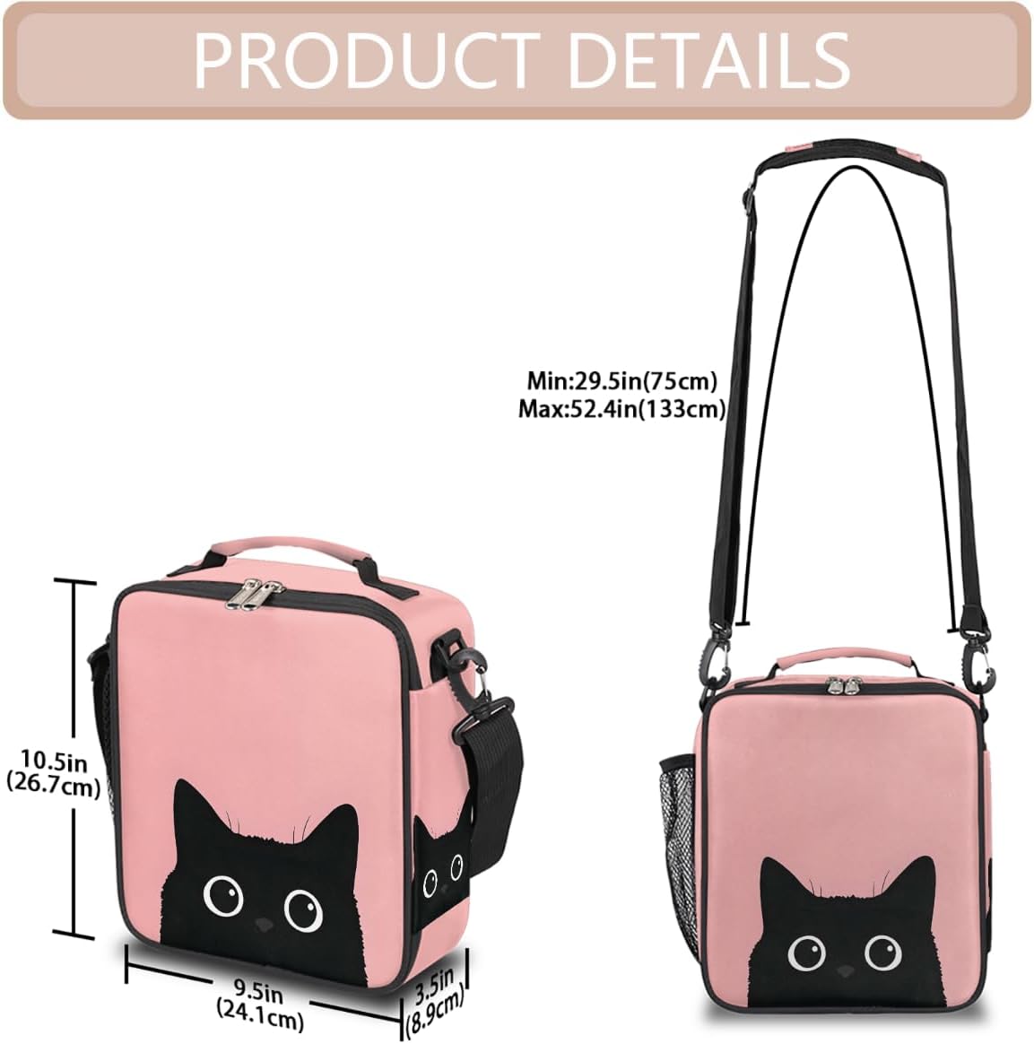 cfpolar Skull Skateboard Lunch Box for Boys Girls, Insulated Lunch Bags for Kids Reusable Mini Cooler Lunch Tote Lunchbox Thermal Meal Tote Kit with Shoulder Strap for Work School Picnic