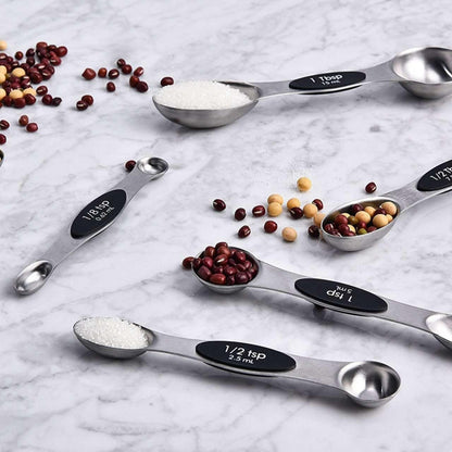 Stackable Measuring Cups & Spoons Set with Lids, Blue