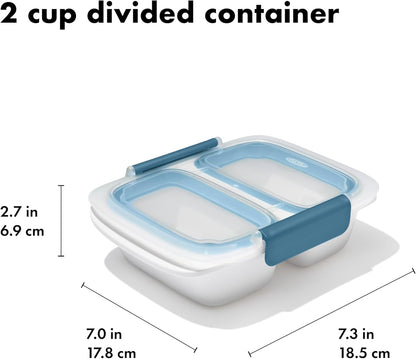OXO Good Grips Prep & Go Snack & Dip Container, Snack Fuss-Free on the Move, Leakproof Reusable Small Meal Food Storage and Lid, Food Containers with Lids, Snack Organizer, 1.6 Cups/0.4 L