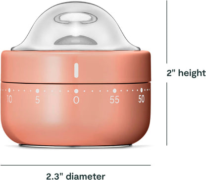 Caraway Mechanical Kitchen Timer, Stainless Steel 60 Minute Wind Up Timer
