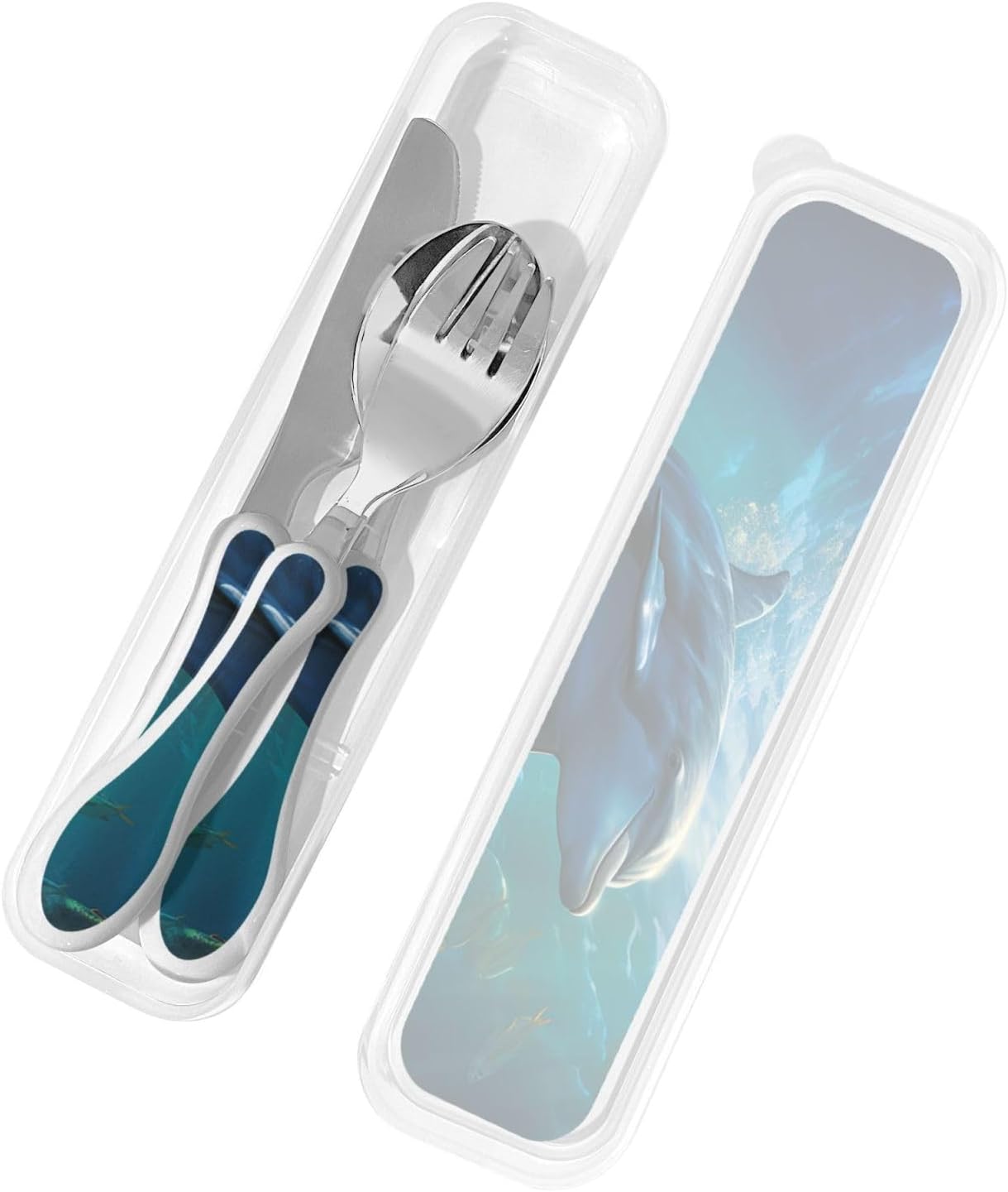 3-Piece Kids Silverware Set With Storage Case, Stainless Steel Reusable Children Safe Knife Spoon Fork Set Candy Children Flatware Set For Kids Lunch Box