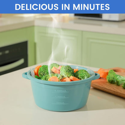 Microwave Vegetable Steamer for Cooking, 2.64 Quart
