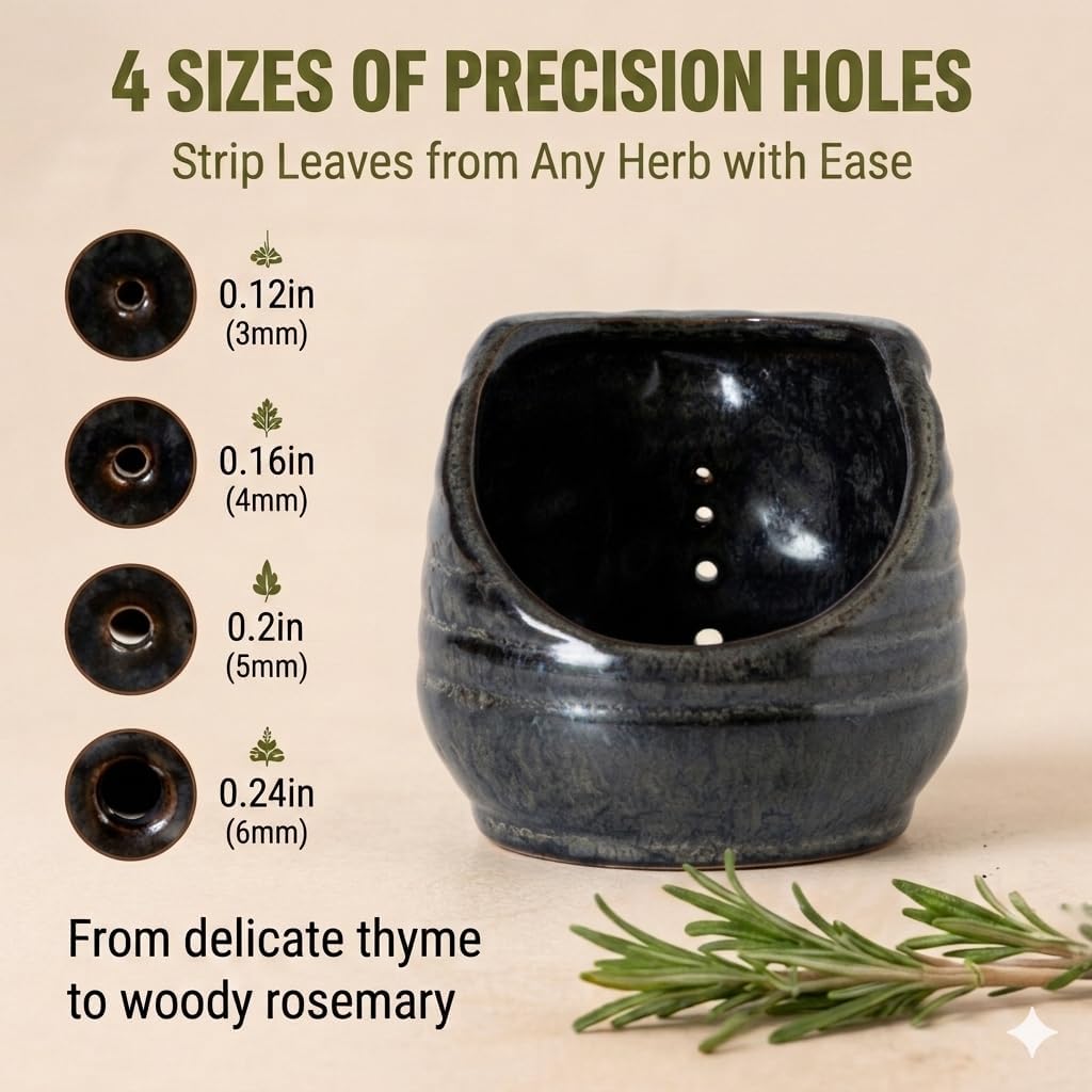 Sunflower Herb Stripper Bowl 4 Size Holes Leaf Stripper Tool Rosemary Thyme