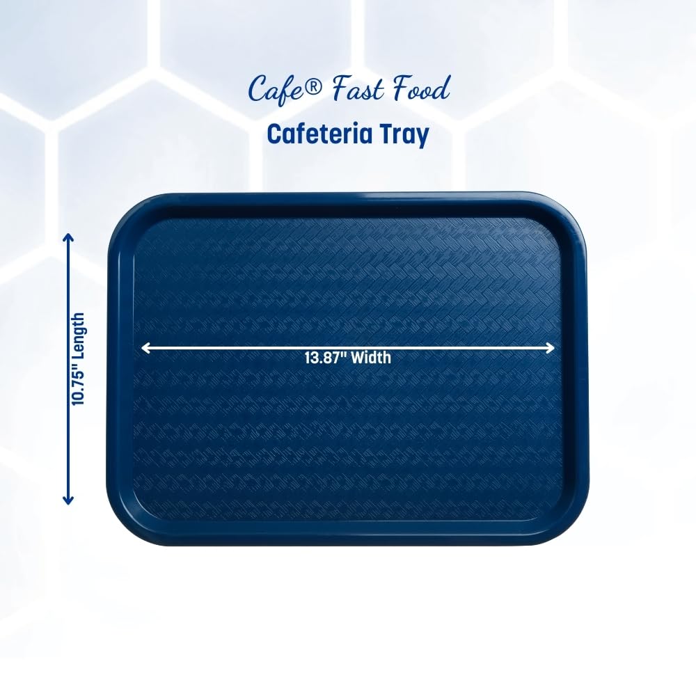 Carlisle FoodService Products CT101403 Cafe Standard Plastic Cafeteria/Fast Food Tray, NSF Certified, BPA Free, 14" Length x 10" Width, Black