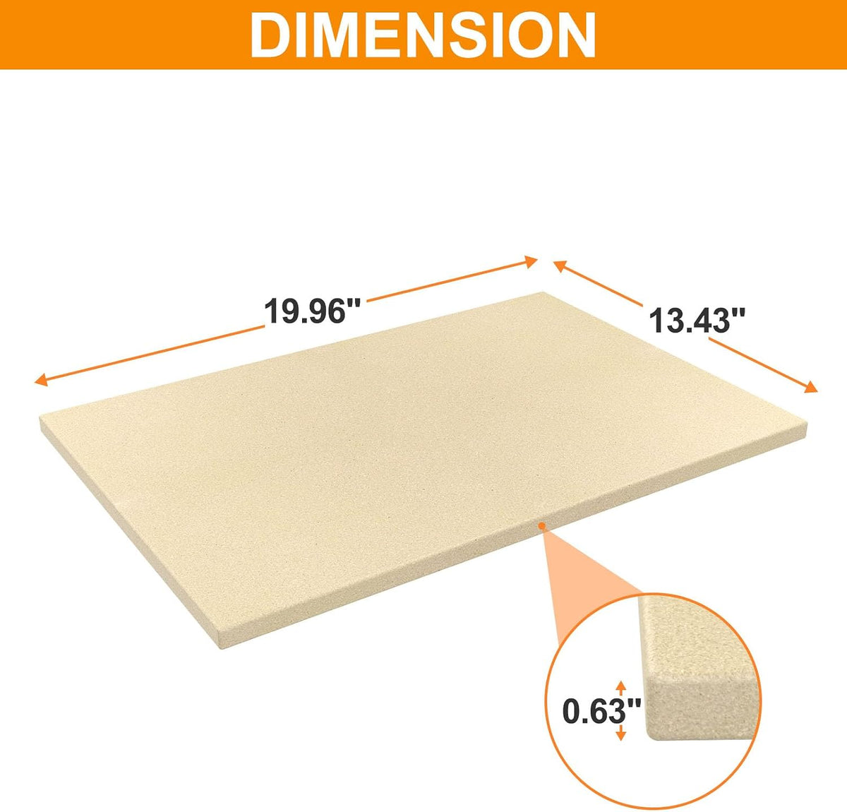 Extra Large Pizza Stone for Oven,Grilling,Pellet Grill,Pizza & Bread Baking