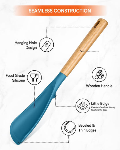 Badiano Multifunction Cooking Spoon for Nonstick Cookware,11.4"&13.4",Black