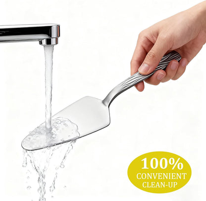 Silver Cake Server Set with Wave Handle, Stainless Steel, 3PCS