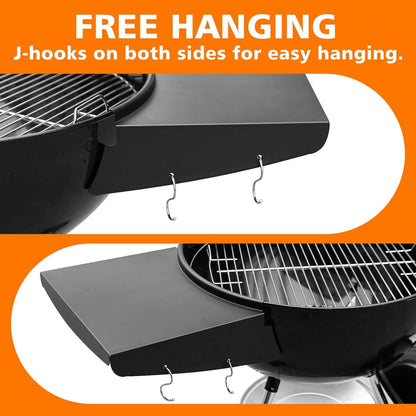 GRISUN Grill Table Shelf and Lid Holder for Weber Kettle Grills 22 Inches, Charcoal Grill Side Table Shelf and Slide a Side Lid Prop, Charcoal Grill Accessories for Weber, (Grill No Included)