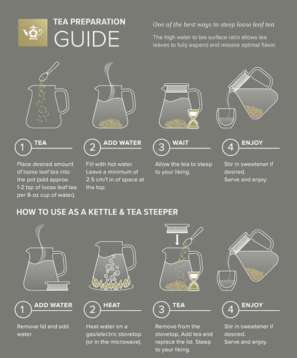 Teabloom One-Touch Tea Maker, 2-in-1 Teapot and Kettle with Stainless Steel Filter Lid for Loose Tea – Stain-Free Borosilicate Glass Teapot (27 Oz) – Tea Connoisseur's Choice