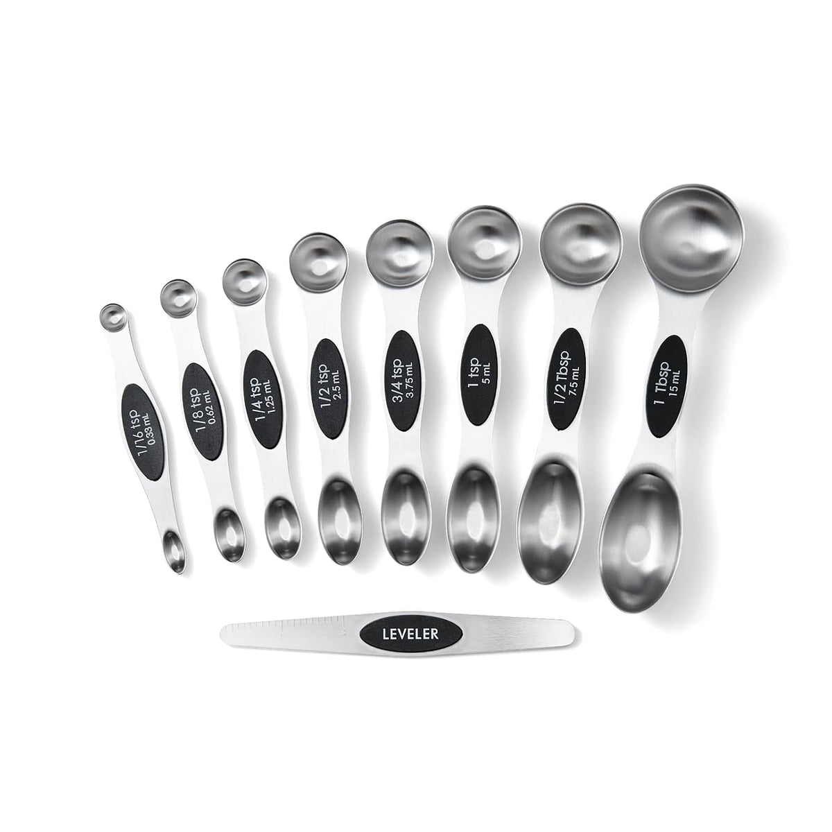 Fsdifly-Stainless Steel Measuring Spoons 5 Piece Stackable Set - Measuring Set for Cooking and Bakin (A)