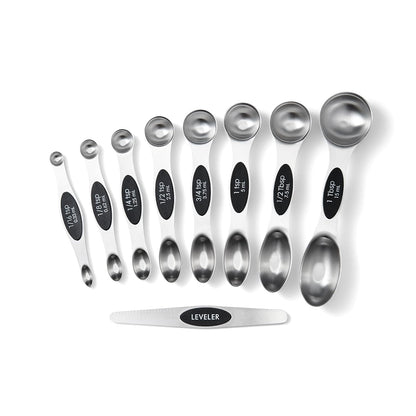 Fsdifly-Stainless Steel Measuring Spoons 5 Piece Stackable Set - Measuring Set for Cooking and Bakin (A)