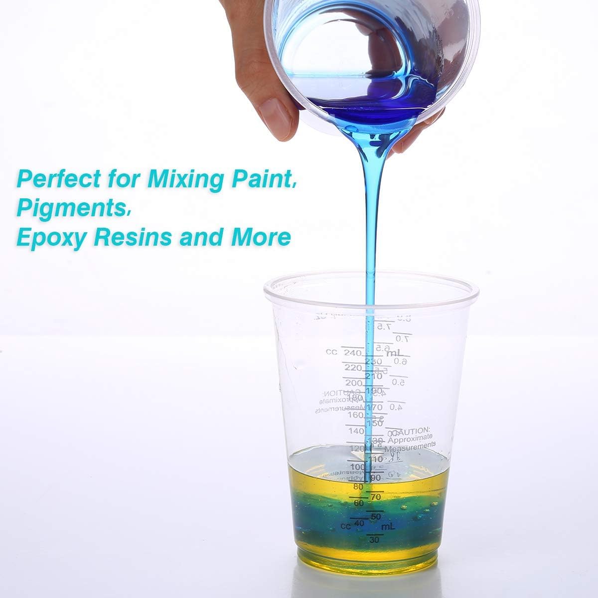 8oz Graduated Clear Plastic Measuring Cups