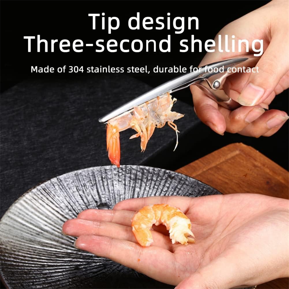 4 PCS Shrimp Deveining Tool, Stainless Steel Shrimp Deveiner Shrimp Peeler Kitchen Tool, Shrimp Thread Knife Peeling Set for Shrimp Prawn Shell Cleaning And Peeling