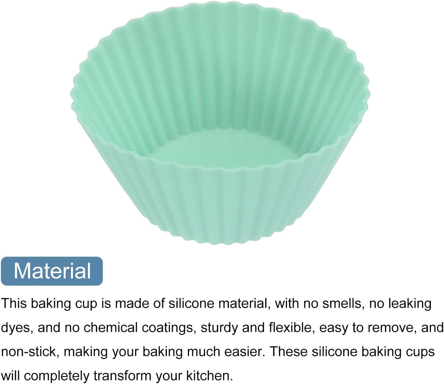 uxcell 18Pcs Silicone Cupcake Liners, Non-Stick Baking Cups, for Cooking Eggs, Baking Muffins and Make a Cake(Pink)