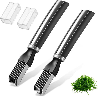 Green Onion Shredder, Stainless Steel Chopped Green Onion Knife, Professional Scallion Shredding Tool, Kitchen Tool Slice Cutlery Vegetable Cutter Sharp Scallion Cutter Shred Knife (1)